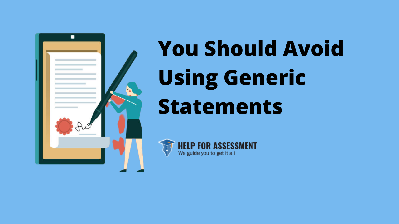 not using generic statements in personal statement