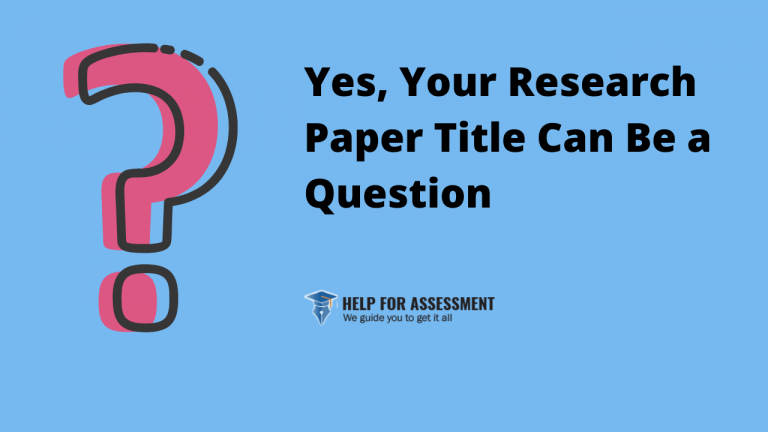 research question with proposed title
