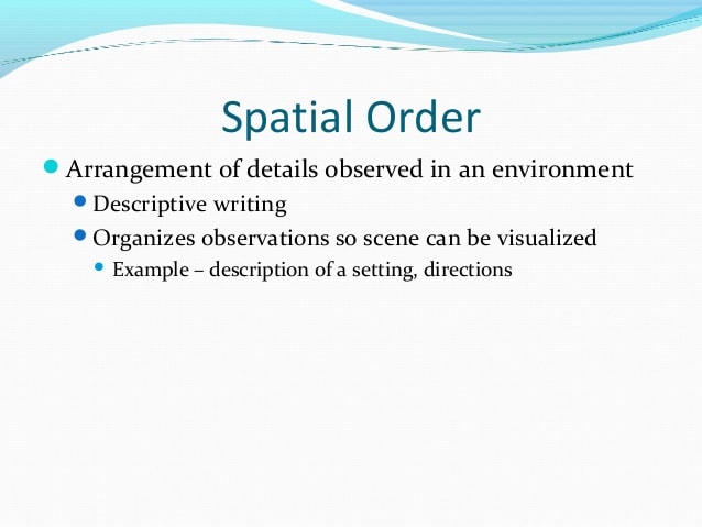 spatial organization in an essay