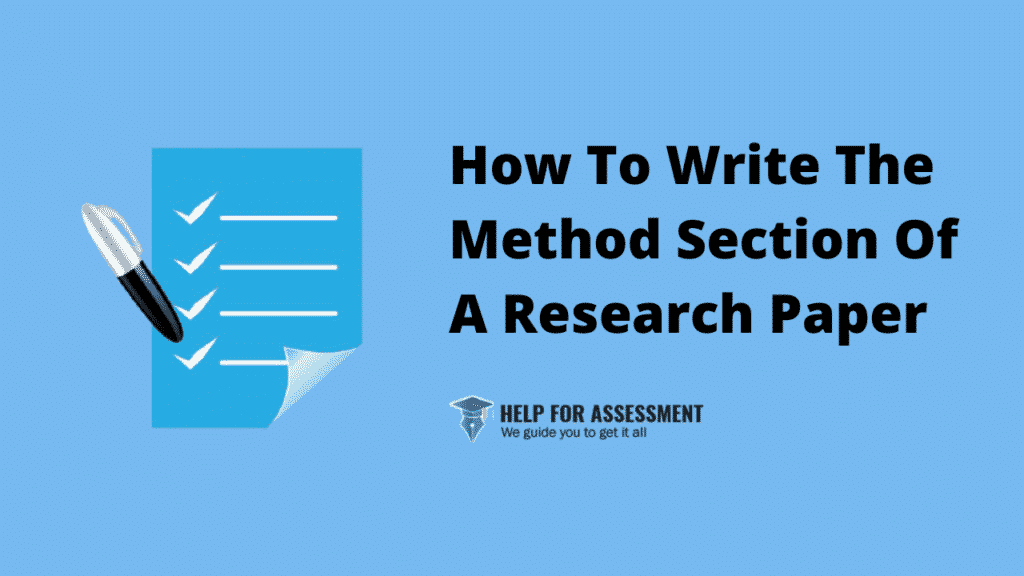how to write the method section of a research paper
